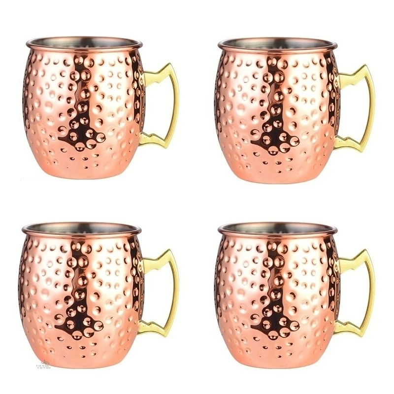 Copper Cocktail Mug - 4 pezzi di tazze Moscow Mule